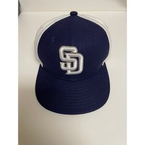 New Era San Diego Padres 59FIFTY Fitted Hat 6 3/8 Navy White MLB Authentic Cap